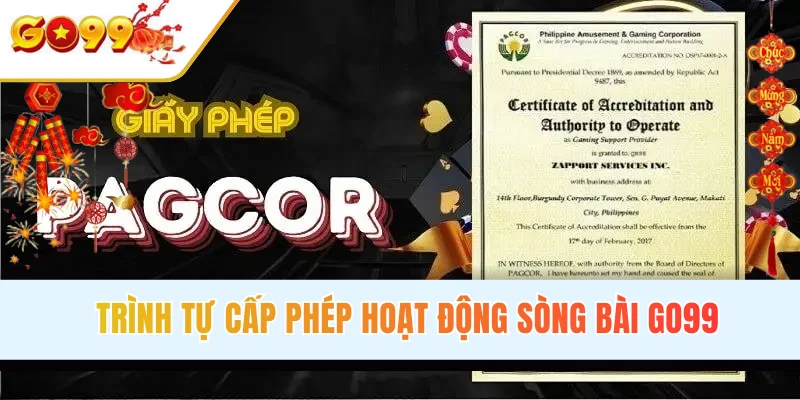 Trình tự cấp phép hoạt động sòng bài GO99